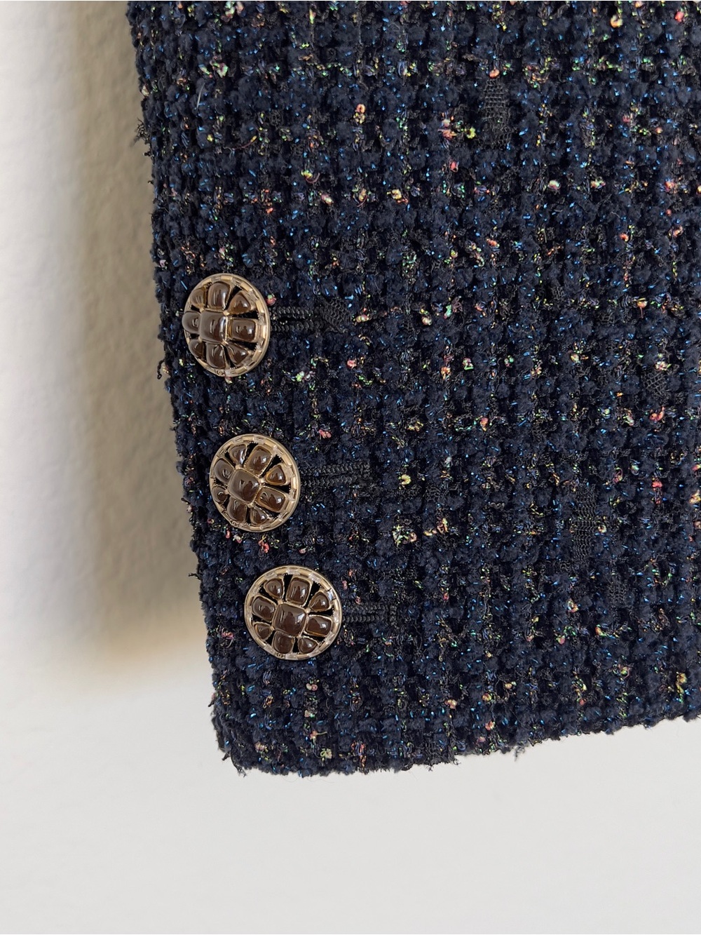 Chanel 19A NYC Egypt Wool Tweed Gripoix Blazer Jacket Navy Blue Green Pink NWT - Picture 9 of 16